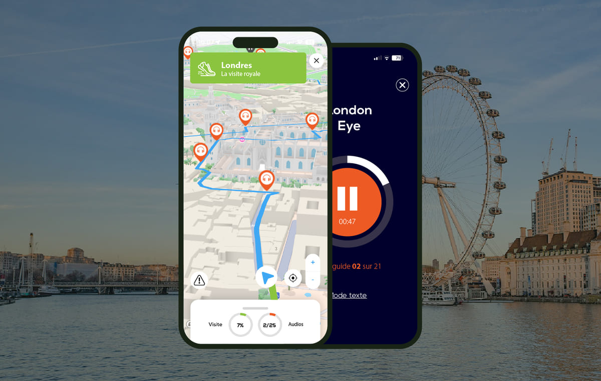London: Audio Guided Walking Tour (3:00 – 20 audio commentaries)