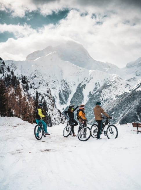Snow mounain bike tour