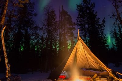 Backcountry skiing and winter camping