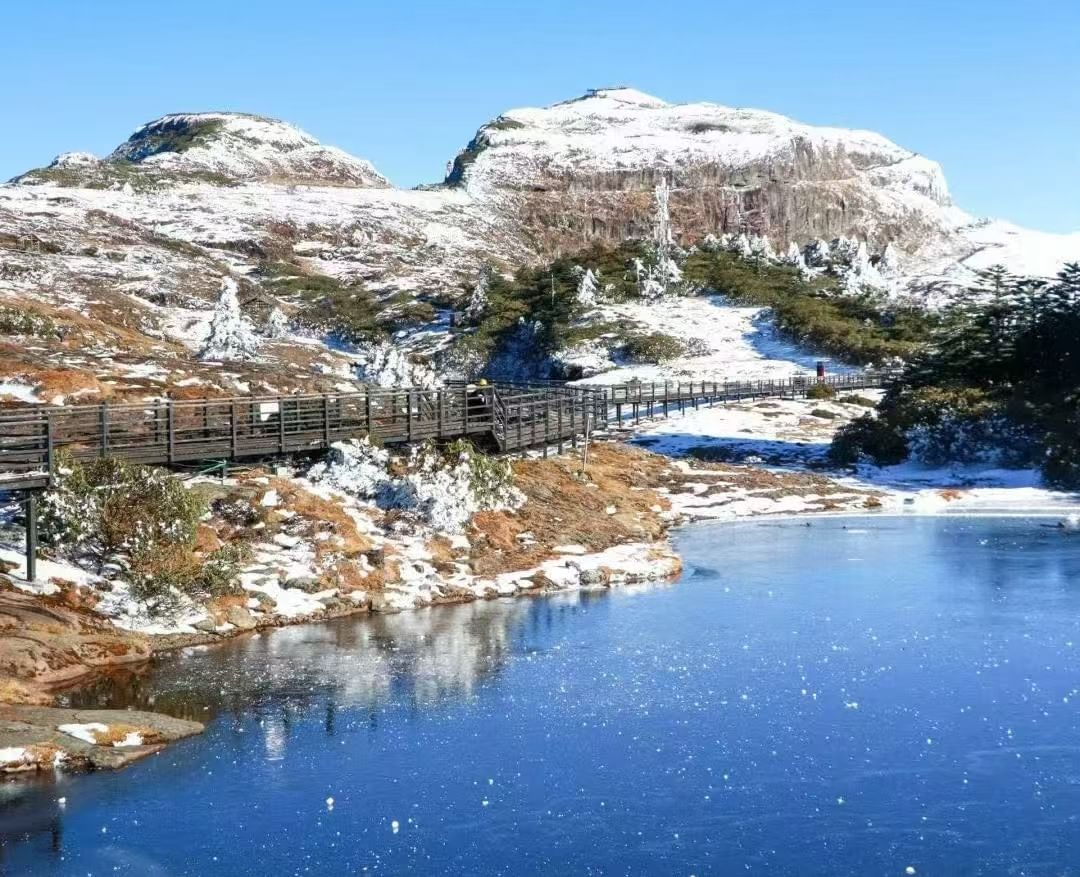 Far away view of Jiaozi Snow Mountain