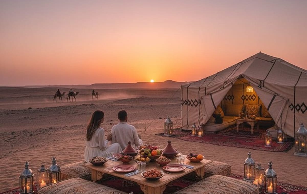 Marrakech: Desert Dinner & Quads and Camels with Fireshow