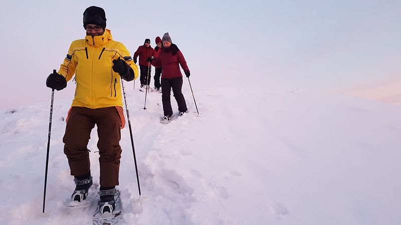 Pyha-Luosto  Snowshoeing Family Lapland Finland