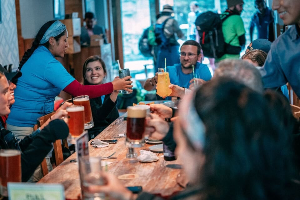 Inca Trail hikers at final Lunch