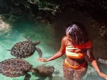 Cave Swimming and Sea Turtle Feeding in Kizimkazi, Tanzania