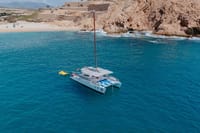 Explore the pristine waters of Los Cabos on a private catamaran. Swim, snorkel, or simply relax while taking in the breathtaking coastline views.