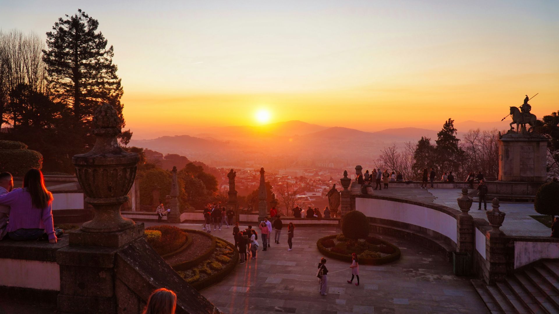 Sunset picture from Bom Jesus do Monte in Braga, part of Cooltour Oporto's Braga & Guimarães Tour