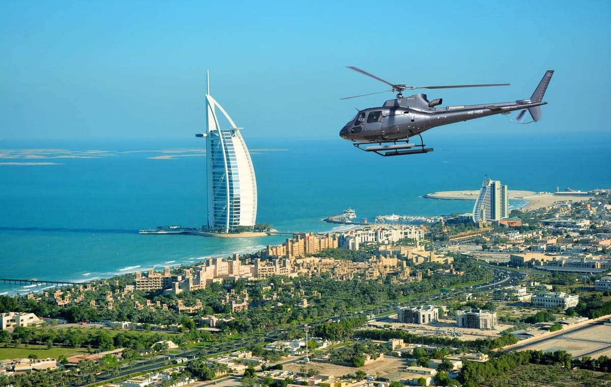 Iconic Dubai Helicopter Ride – 12 Mins tour with Private Transfers