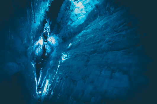 Inside the ice caves during Langjokull glacier tour from reykjavik