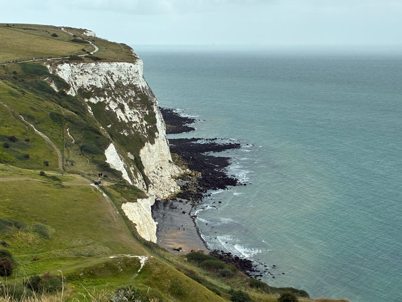 The White Cliffs of Dover and the Channel seen from the clifftop