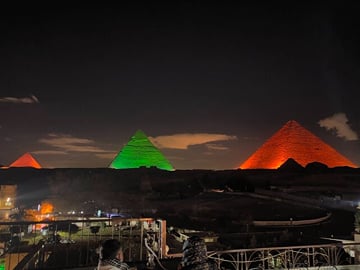 Pyramids At Night