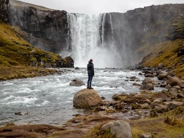 Standing in awe before the roar of Gufufoss.