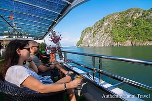 Halong Bay Deluxe Day Cruise Tour with Island,Beach,Cave & Meal