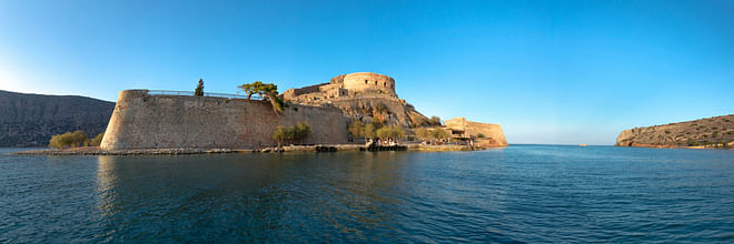 Vue panoramique de l'île de Spinaloga, Crète, Grèce