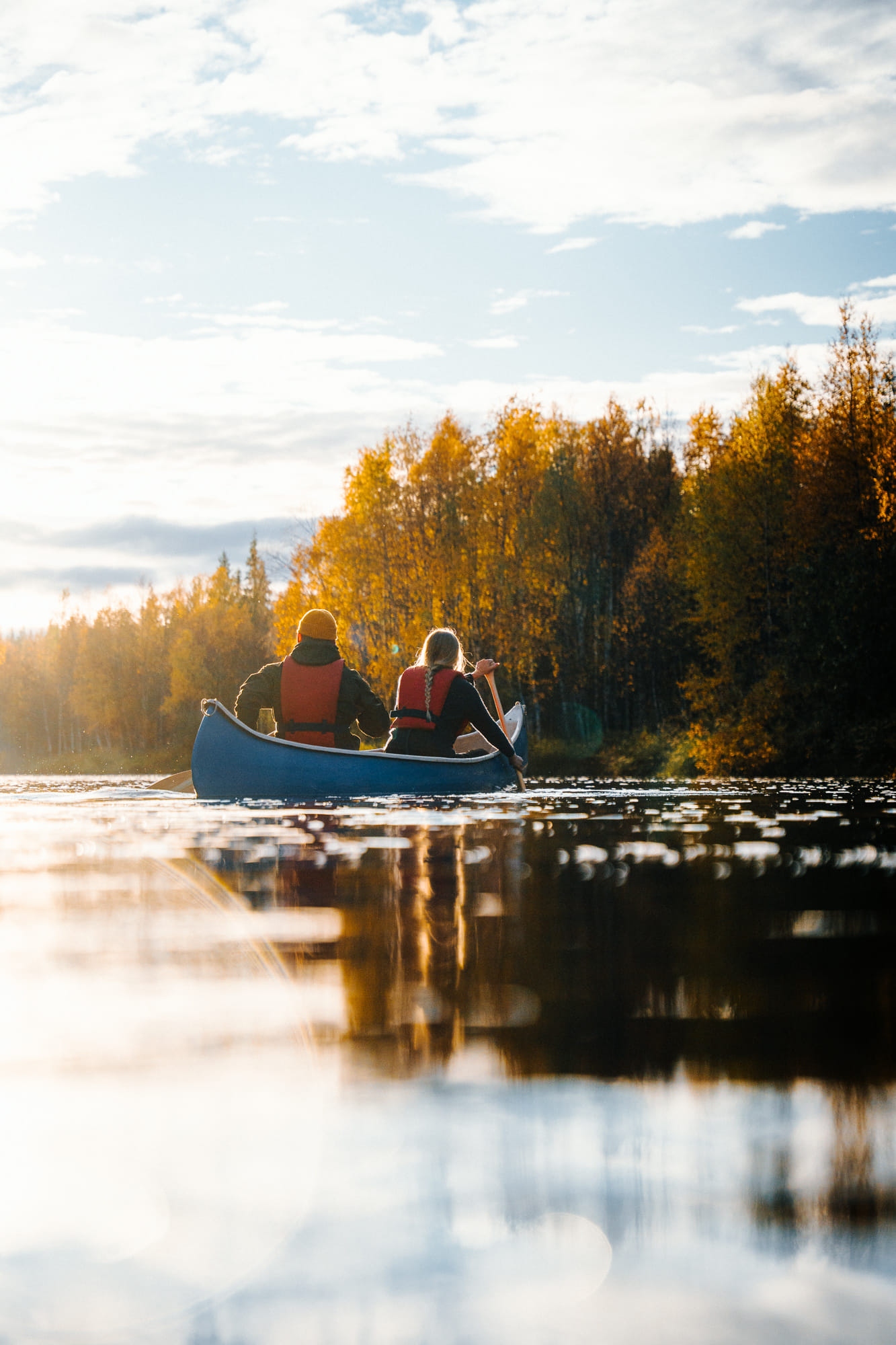 Come see Autumn colours with Canoe in Lapland Finland Levi