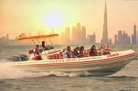 Chase the sunset to the Burj Khalifa! Get high-speed thrills and unforgettable golden-hour views of the JBR, Ain Dubai, and the dazzling Downtown skyline on your Dubai Speedboat: Marina.