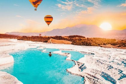 Hot Air Balloon Ride Over Pamukkale's Travertine Terraces