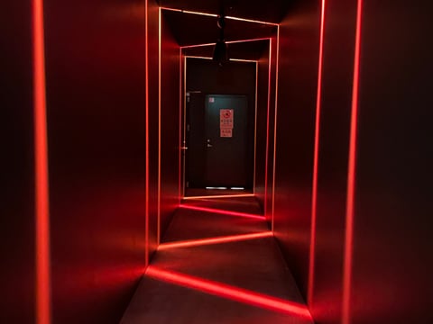 The hallway into our showroom