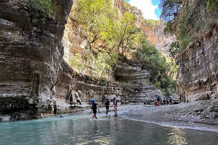 Scenic view of the canyon formations .