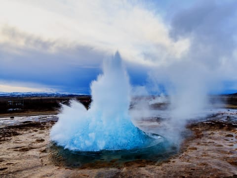 Strokkur hot spring in the Geysir hot springs geothermal area