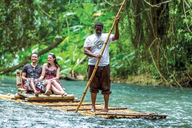 Great River Rafting and Limestone Massage and Rick's Cafe combo from Montego Bay