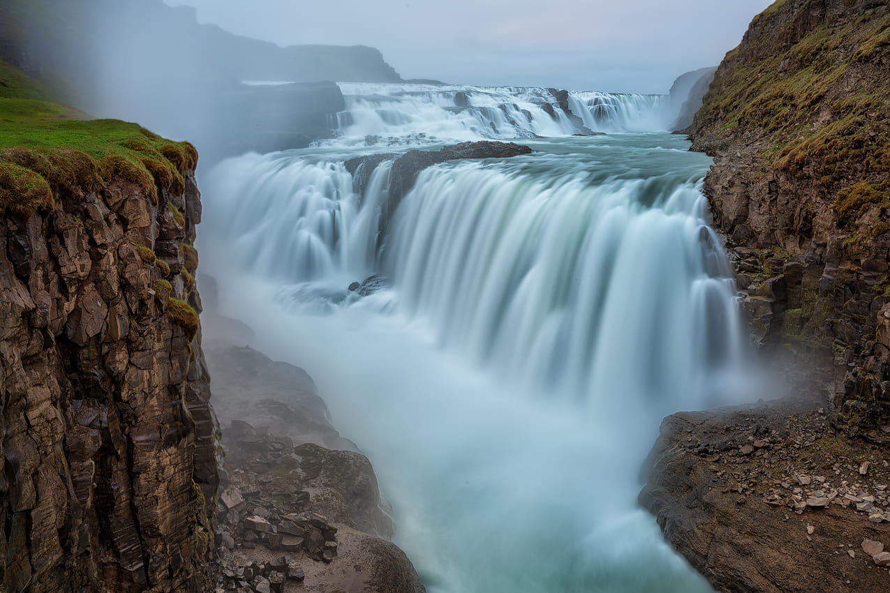 Golden waterfall Gullfoss