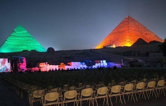 Pyramids of Giza Sound and Light Show from Cairo