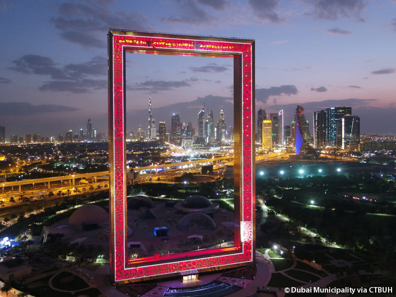 Dubai Frame tour & Marina Dhow Cruise with Dinner with  Private Roundtrip  Transfer