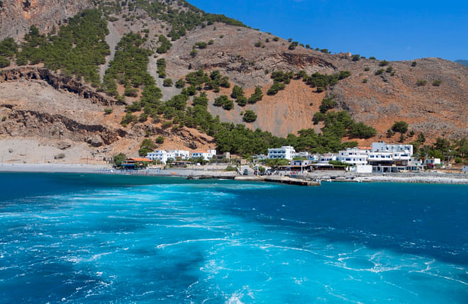 Creta - Baia di St. Roumeli all'uscita della gola di Samaria