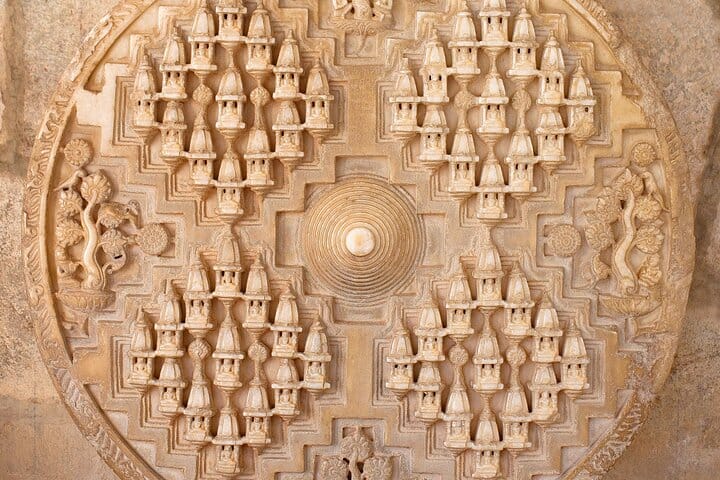 Stone carving in Rankpur Temple.