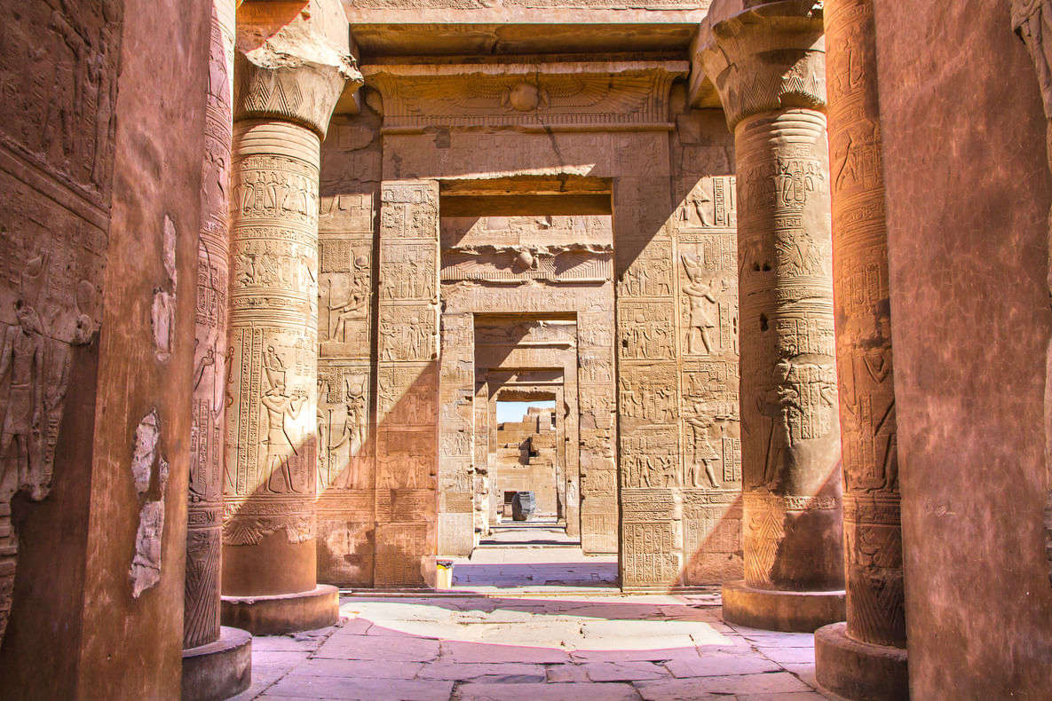 The entrance of Horus temple in Edfu