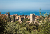 Mourtzinos tower and the village of Kardamlyi