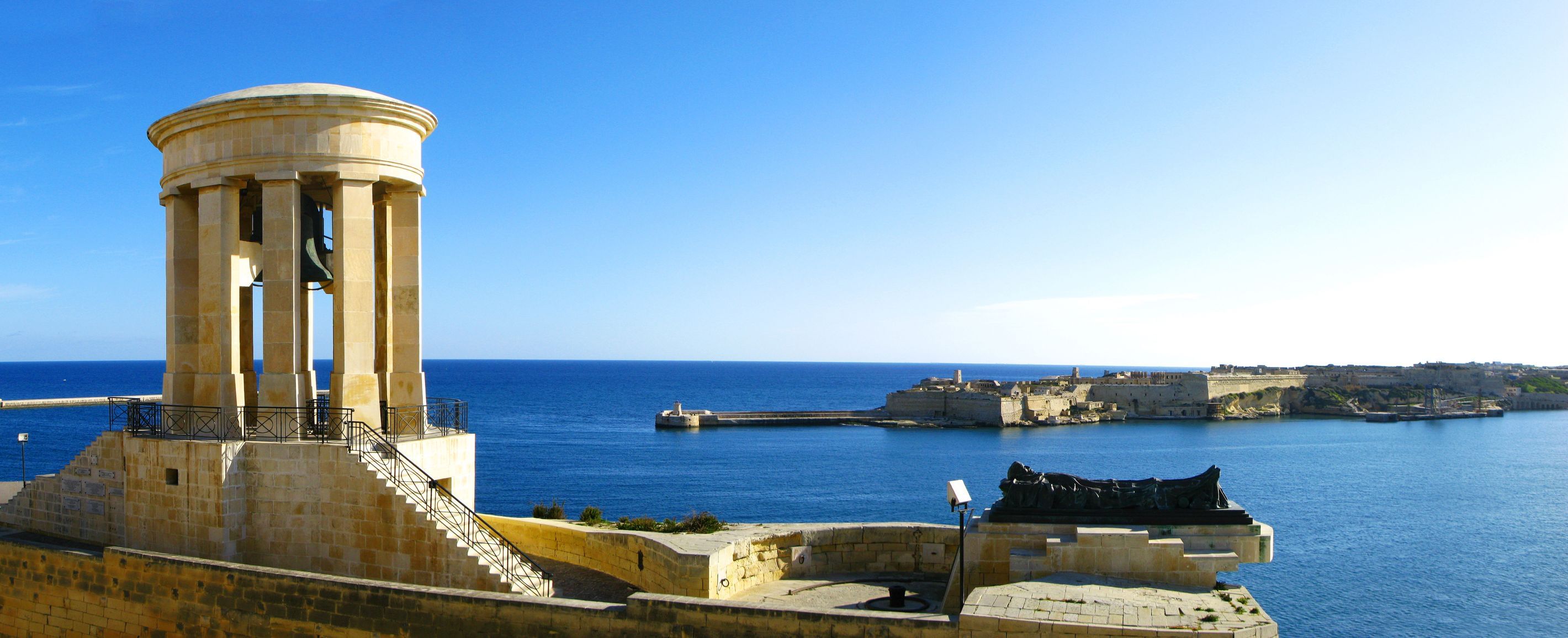 The Siege Bell War Memorial facing Malta’s capital city, Valletta