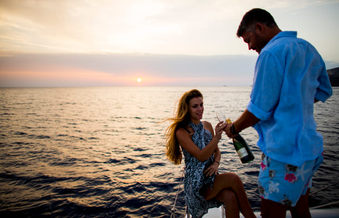Santorini Catamaran Private Cruise - Romantic Sunset Tour Lagoon 380 photo 6