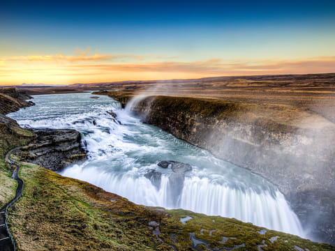 Gullfoss Waterfall on Golden Circle Iceland