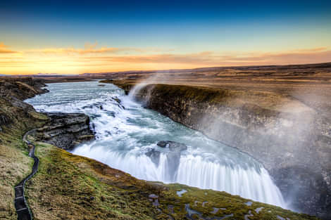 Gullfoss Waterfall on Golden Circle Iceland