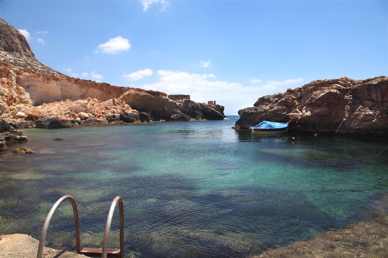 Għar Lapsi is a natural cove located near Siġġiewi, Malta