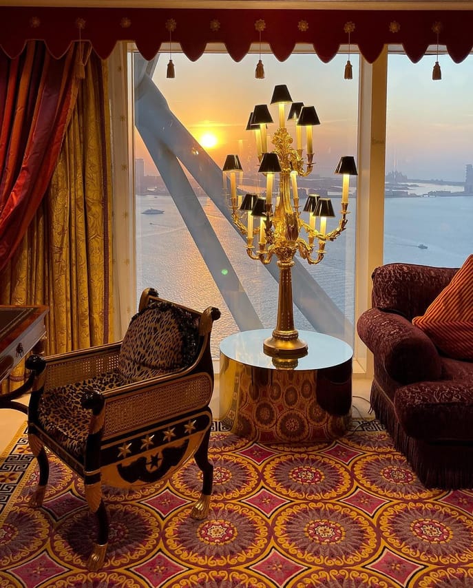 "Luxury redefined: A close-up of the Burj Al Arab's golden facade."