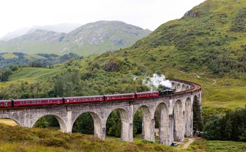 A View of the Highlands from the Jacobite Steam Train with an Edinburgh departure