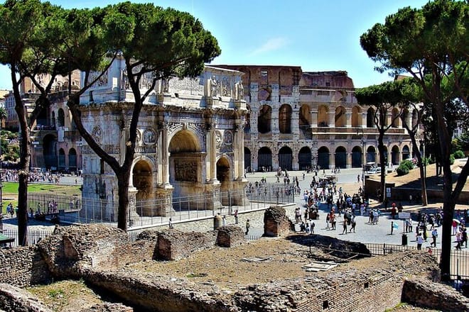 Colosseum and arch of Constantine