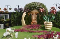 huge flower lady structure