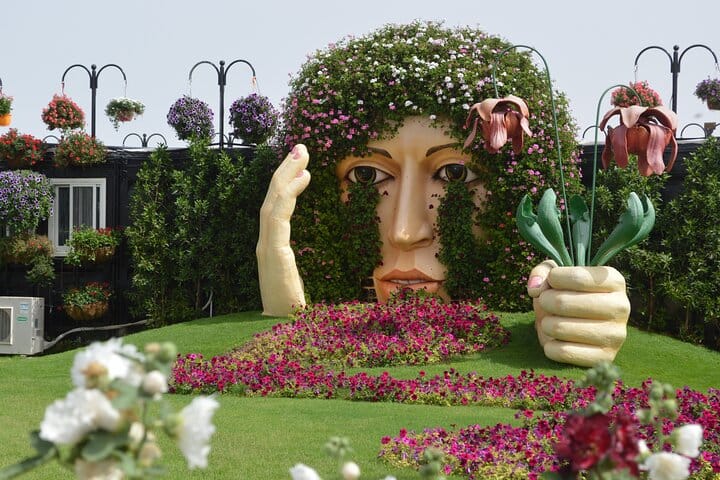huge flower lady structure