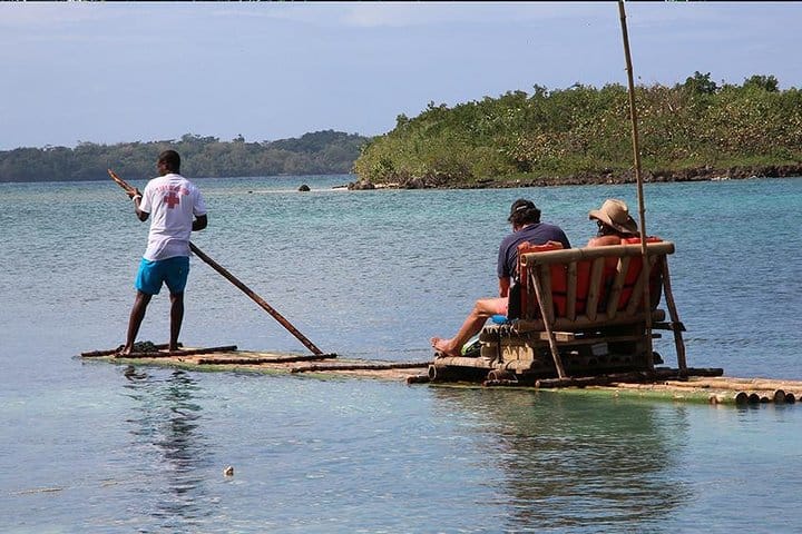 Rafting over to the Pirate Shack