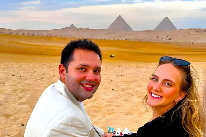 Couple at the Pyramids of Giza