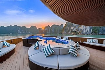 Top Vip 5 Star Day Cruise in Halong Bay with Sunbeds and Jacuzzi