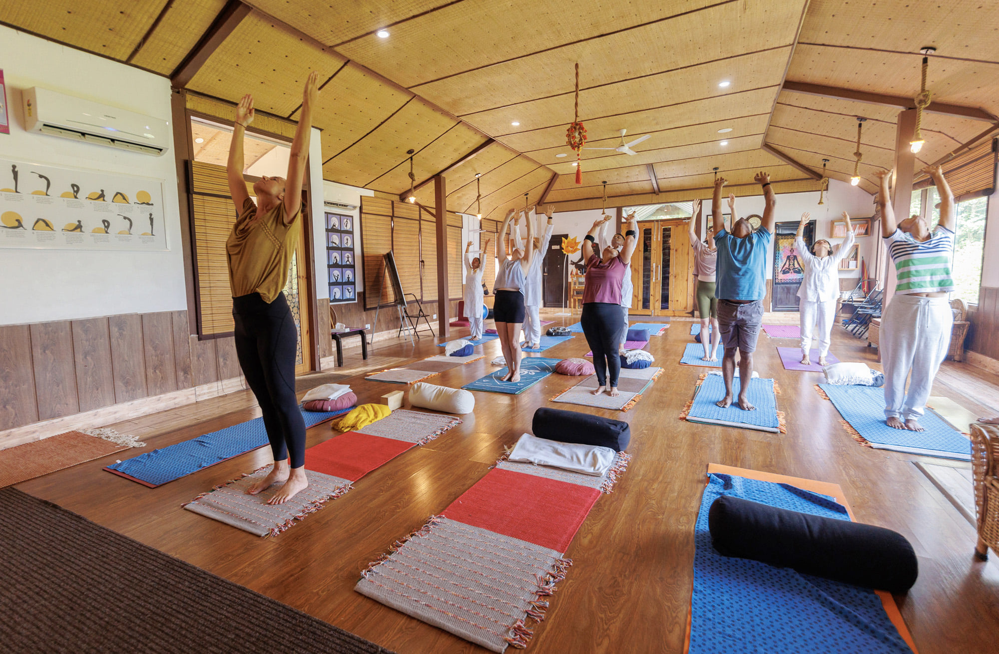 Representative yoga practice setting; specific venue not guaranteed