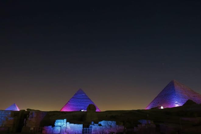 Night show pyramids