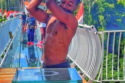 Glass Bridge and Waterfalls