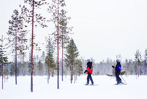 Snowshoe Trip for Ice Fishing in Inari-Saariselkä