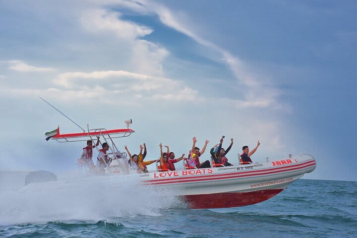 Ready for lift-off! Get your adrenaline fix and fly over the waves on the thrilling Dubai Speedboat: Iconic Marina to Atlantis Adventure Ride—it's sightseeing with a huge splash!