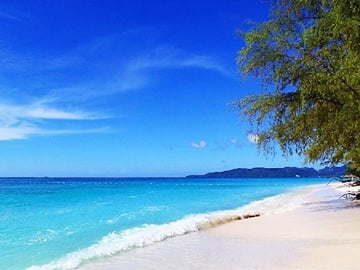 A beautiful beach on Rok Island